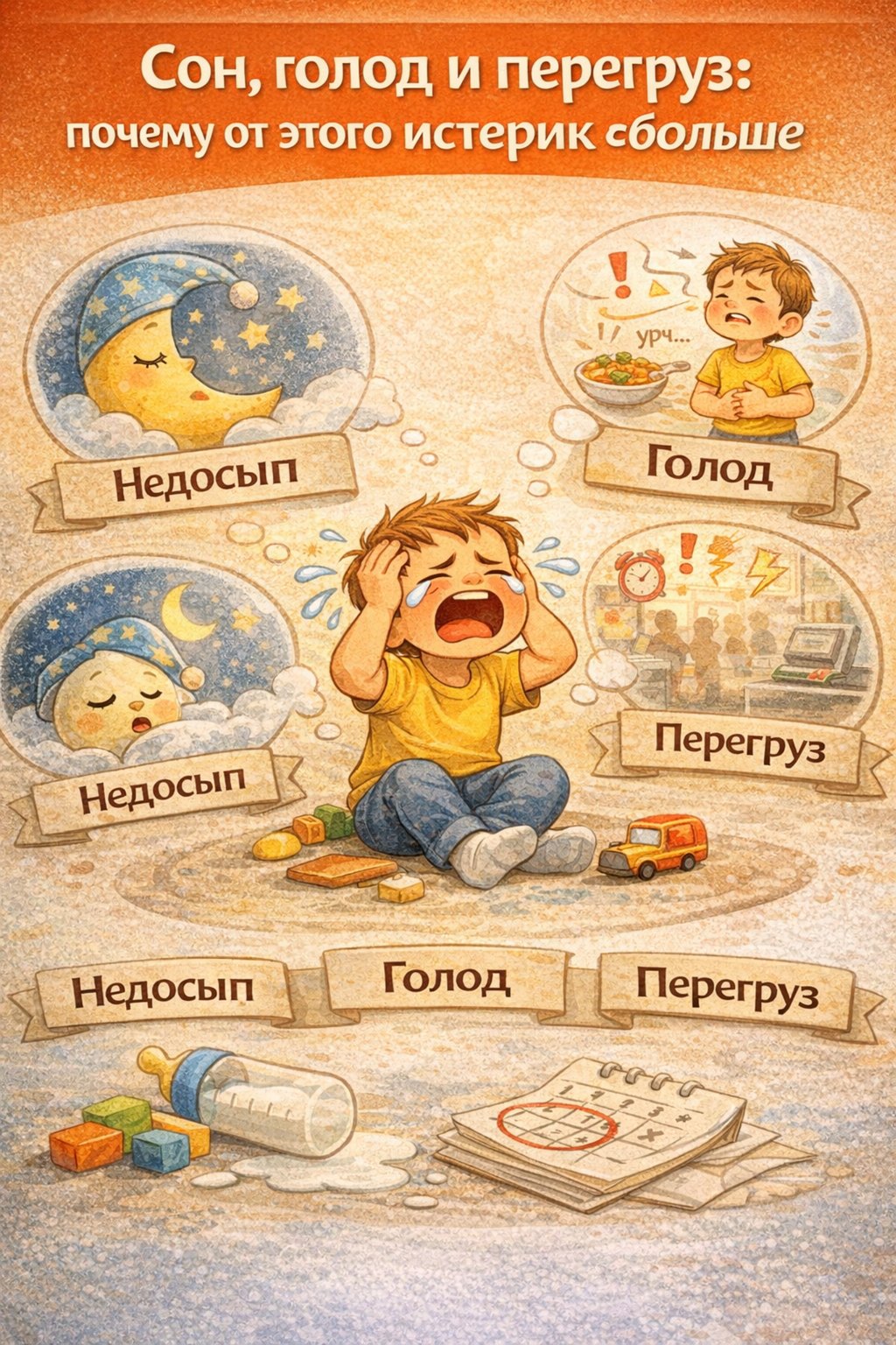 Сон, голод и перегруз: почему от этого истерик больше