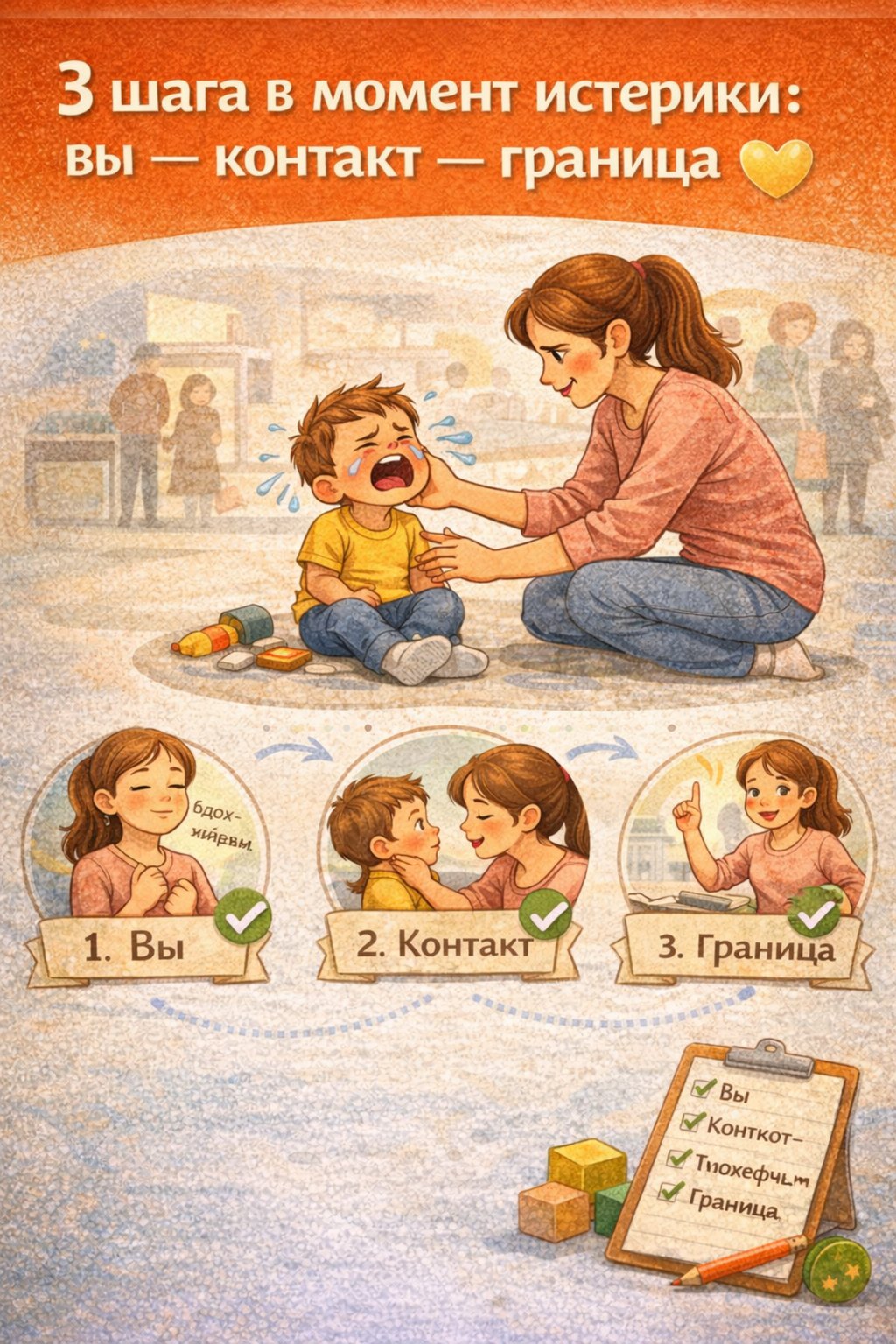 3 шага в момент истерики: вы — контакт — граница